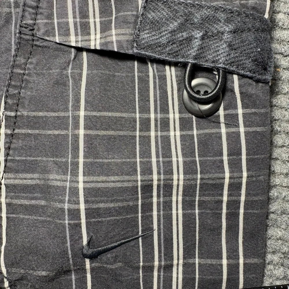 Nike The Athletic Dept Mens Black White Plaid Cargo Shorts Size Large L 36 Waist